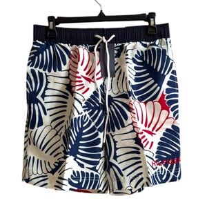 Tommy Hilfiger Mens Blue and Red Swim Trunks Inseam 7” Retail 69.50